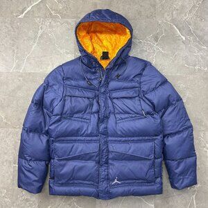 Nike Jordan 550 Military Parka Mens Large Down Puffer Jacket Lakers Colorway